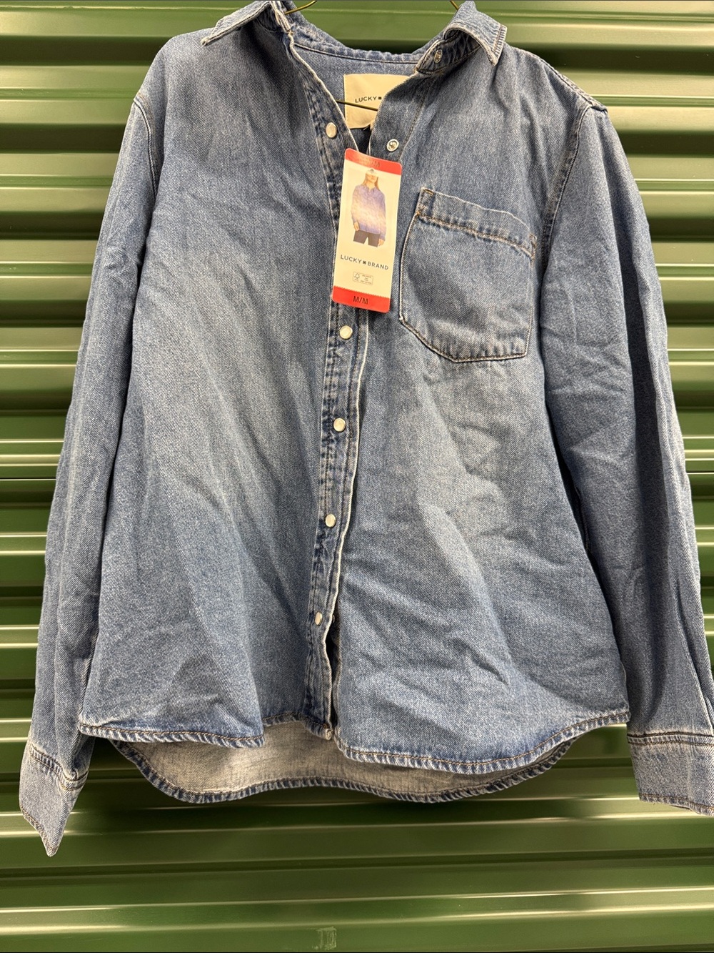Lucky Brand Denim Button-Down Shirt in Light Blue
